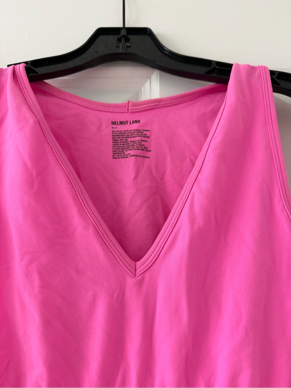 Helmut Lang Bright Pink V-Neck Tank